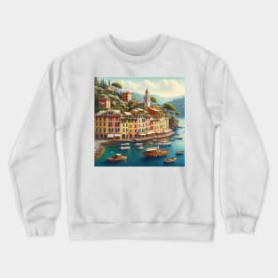 Portofino Italy Illustration Crewneck Sweatshirt